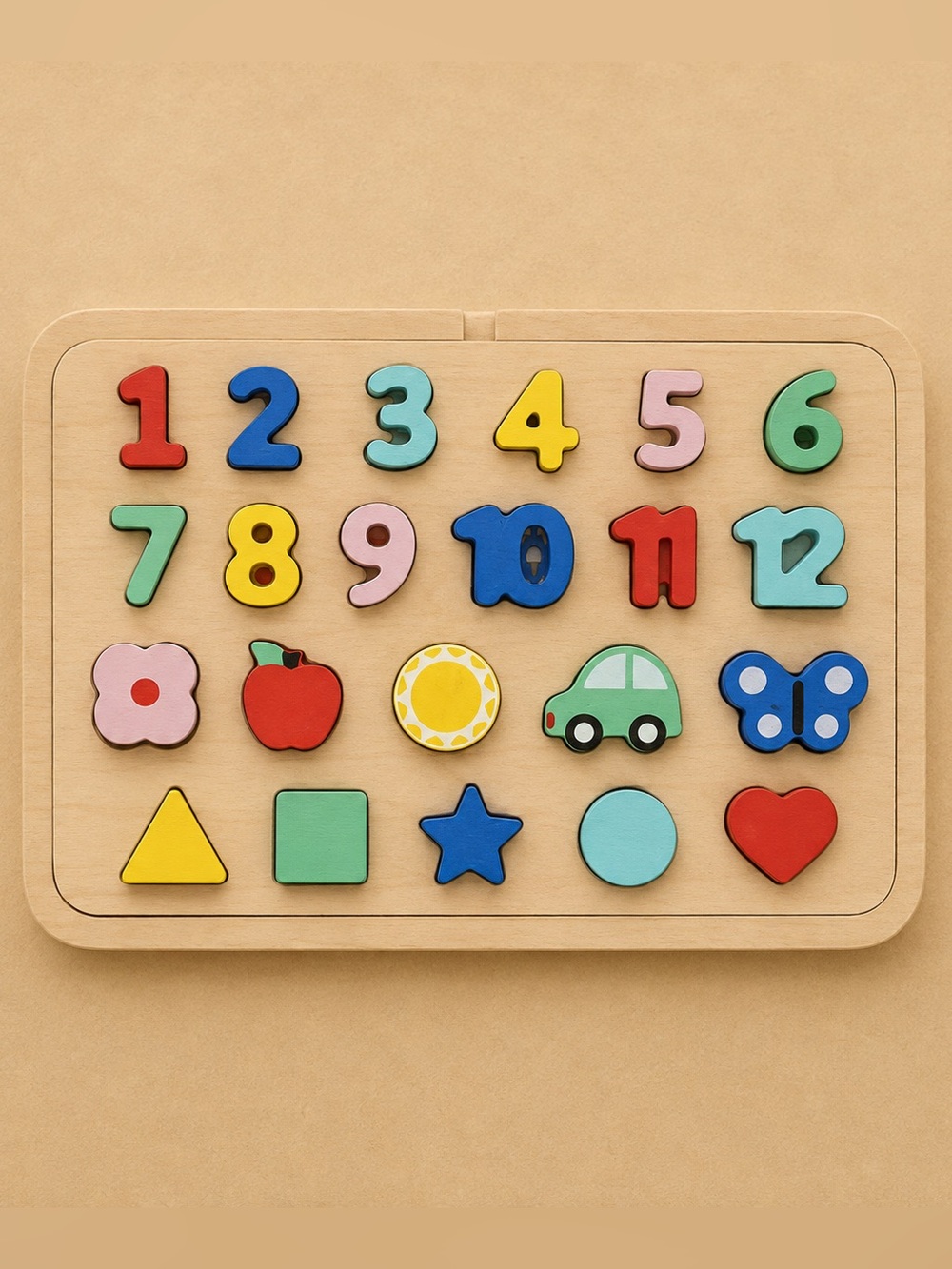NWT PETIT COLLAGE
Wooden Tray Puzzle: Numbers, Shapes & Colors - Picture 5 of 11